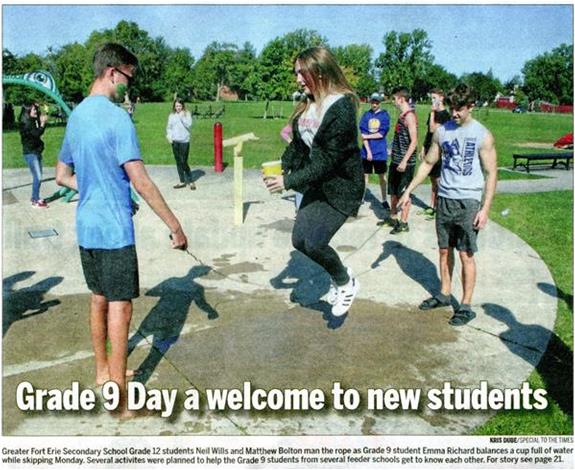 Grade 9 Day a Welcome